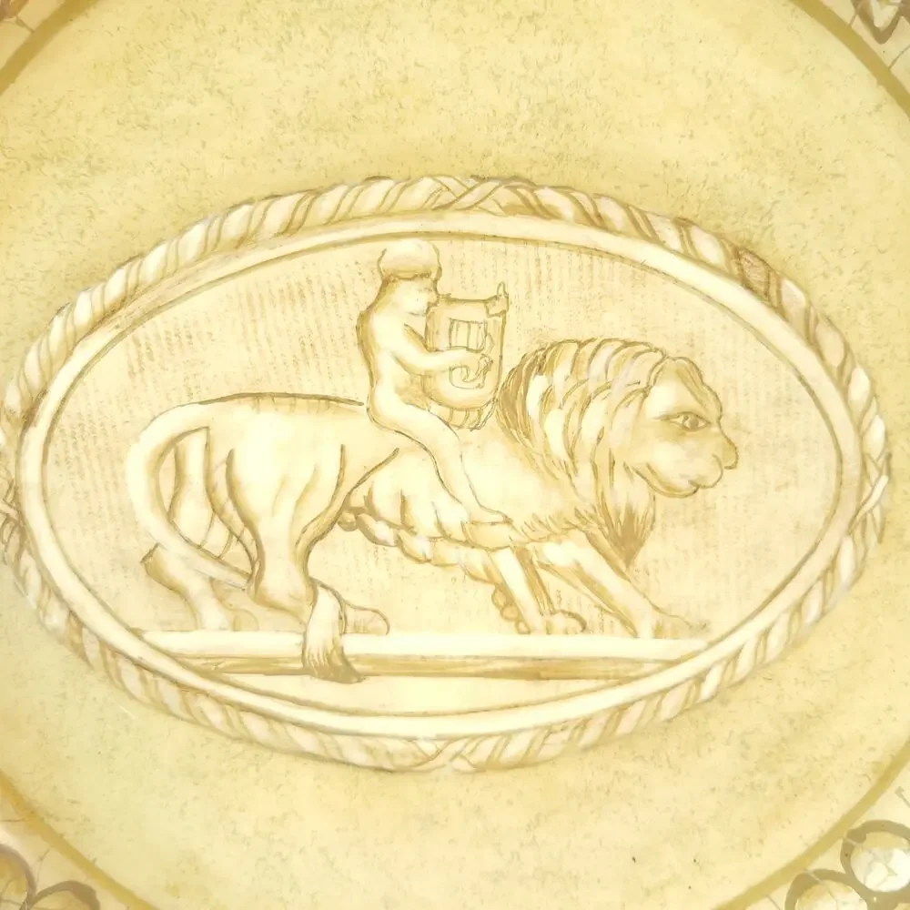 Set of 2 Raymond Waites for Toyo Trading Decorative Plates Lion Grapes Yellow